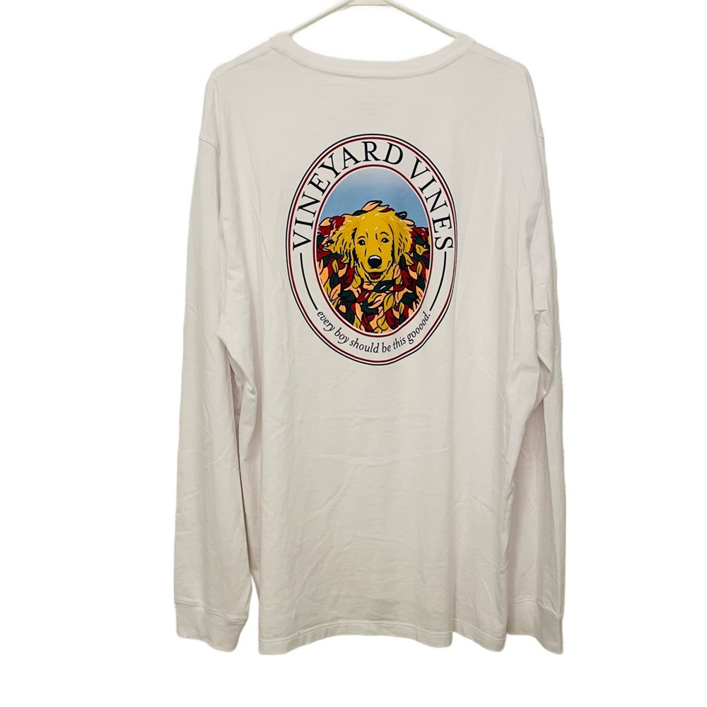 Vineyard Vines Long Sleeve T-shirt Mens Size XL Good Boy Dog Golden Retriever